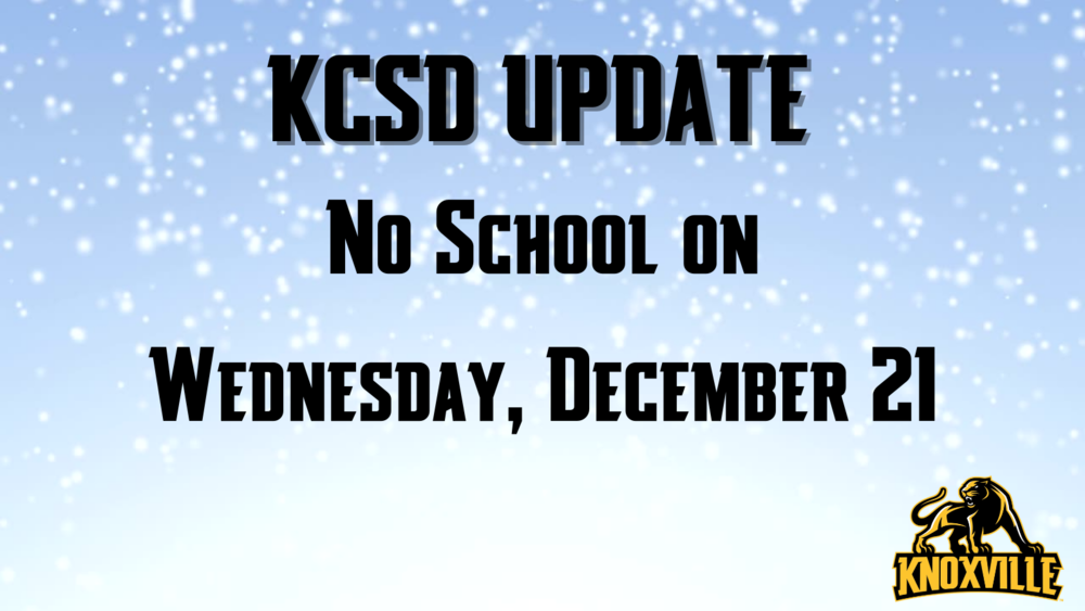 No School on Wednesday, December 21