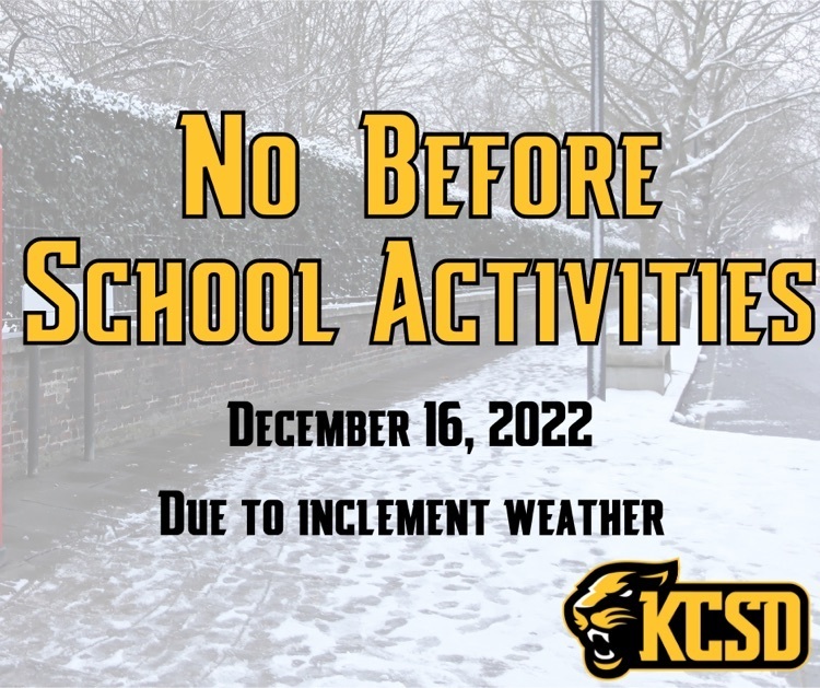 No before school activities 12/16